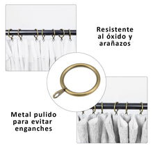 Cargar imagen en el visor de la galería, Anillas de Cortina de Metal de 32mm Diámetro Interno- Dorado