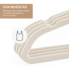 Cargar imagen en el visor de la galería, Perchas de Terciopelo Antideslizantes con Ranura- Hueso