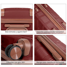 Cargar imagen en el visor de la galería, Maleta de Viaje de Cabina de Polipropileno, Ruedas Dobles 360º- Burdeos