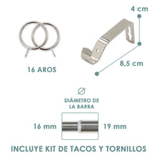 Cargar imagen en el visor de la galería, Barra De Cortinas Universal Extensible Acero Taza. Plata