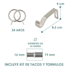Cargar imagen en el visor de la galería, Barra De Cortinas Universal Extensible Acero Bola. Plata