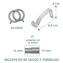 Cargar imagen en el visor de la galería, Barra De Cortinas Universal Extensible Metal Bola. Gris