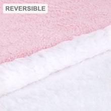 Cargar imagen en el visor de la galería, Manta reversible para sofá o cama de borreguito y franela- Rosa