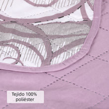 Cargar imagen en el visor de la galería, Colcha Bouti Estampada para Verano y Entretiempo. Incluye Funda de cojín- Ondas Lila