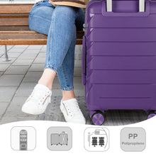 Cargar imagen en el visor de la galería, Maleta de Viaje de Cabina de Polipropileno, Resistente y Ruedas 360º- Morado