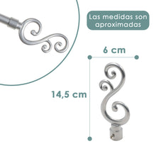 Cargar imagen en el visor de la galería, Barra De Cortinas Universal Extensible Metal Forma S- Gris