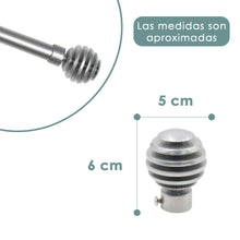 Cargar imagen en el visor de la galería, Barra De Cortinas Universal Extensible Metal Bola Rota. Gris