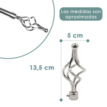 Cargar imagen en el visor de la galería, Barra De Cortinas Universal Extensible Acero Trenza. Plata