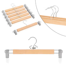 Cargar imagen en el visor de la galería, Perchas Pantalones con Clips Antideslizantes y Almohadillas- Madera