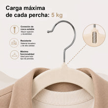 Cargar imagen en el visor de la galería, Perchas de Terciopelo Antideslizantes con Ranura- Hueso