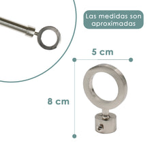 Cargar imagen en el visor de la galería, Barra De Cortinas Universal Extensible Acero Aro. Plata