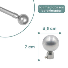 Cargar imagen en el visor de la galería, Barra De Cortinas Universal Extensible Metal Bola. Gris