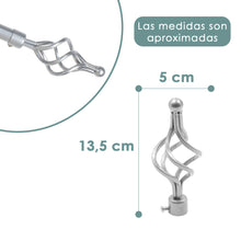 Cargar imagen en el visor de la galería, Barra De Cortinas Universal Extensible Metal Trenza. Gris