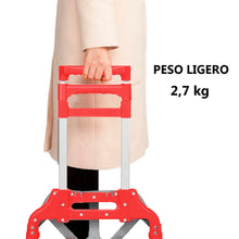 Cargar imagen en el visor de la galería, Carretilla Plegable de Aluminio+Cuerda, Soporta hasta 70KG- Rojo