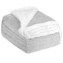 Cargar imagen en el visor de la galería, Manta Borreguito Sherpa Reversible 220x240 Extra Suave- Gris