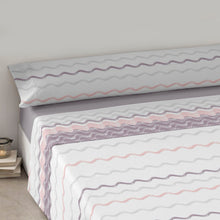 Cargar imagen en el visor de la galería, Juego Sábanas de Verano y Entretiempo 50% Algodón y 50% poliéster- Ondas Lila