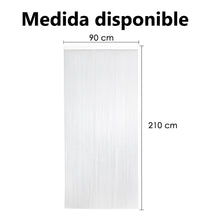 Cargar imagen en el visor de la galería, Medida disponible de las cortinas de PVC para interior o exterior en color amarillo. Está disponible en 90×210 cm.
