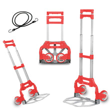 Cargar imagen en el visor de la galería, Carretilla Plegable de Aluminio+Cuerda, Soporta hasta 70KG- Rojo