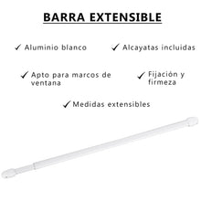 Cargar imagen en el visor de la galería, 2 Piezas de Barra Extensible para Cortinas, Barra de Tensión