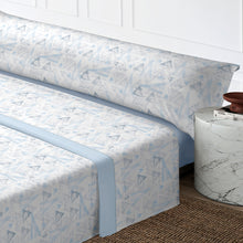 Cargar imagen en el visor de la galería, Juego Sábanas Estampadas de Verano y Entretiempo 100% Poliéster- Triángulo