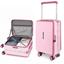 Cargar imagen en el visor de la galería, Maleta de Cabina 54x24x35cm de Polipropileno, Abertura Superior y Cerradura TSA - Rosa