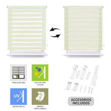 Cargar imagen en el visor de la galería, Estor Enrollable De Doble Capa, Noche y Día, Translúcido y Oscurecido Yellow