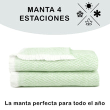 Cargar imagen en el visor de la galería, Manta o Colcha 4 Estaciones de Algodón- Verde