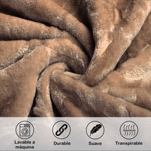 Cargar imagen en el visor de la galería, Manta Gruesa Reversible 180x230 cm para Sofá o Cama- Marrón