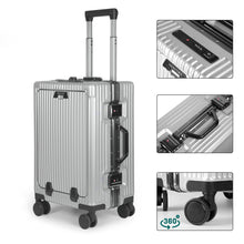 Cargar imagen en el visor de la galería, Maleta de Cabina con Neceser de Policarbonato y ABS con USB- Gris Claro