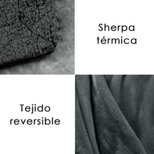 Cargar imagen en el visor de la galería, Manta Borreguito Sherpa 130x160cm Reversible Extra Suave-Oscuro