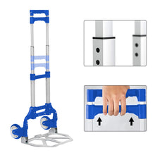 Cargar imagen en el visor de la galería, Carretilla Plegable de Aluminio+Cuerda, Soporta hasta 70KG- Azul