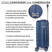 Cargar imagen en el visor de la galería, Maleta de Viaje de Cabina de Polipropileno, Resistente y Ruedas 360º- Azul Marino