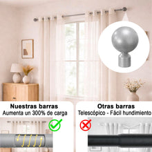 Cargar imagen en el visor de la galería, Barra de Cortina Extensible de Metal de Ø19 mm, Juego Ajustable con Soportes Extensibles- Gris