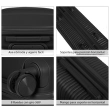 Cargar imagen en el visor de la galería, Juego de 2 Maletas de Viaje Cabina y Mediana- Negro