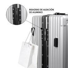 Cargar imagen en el visor de la galería, Maleta de Cabina con Neceser de Policarbonato y ABS con USB- Gris Claro