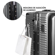 Cargar imagen en el visor de la galería, Juego de 3 Piezas de Maletas Multifunción con USB de Cabina, Grande y Neceser de Policarbonato y ABS-Gris Oscuro