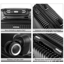 Cargar imagen en el visor de la galería, Maleta de Viaje Cabina, Mediana, Grande, rígida 100% de Polipropileno y ABS- Negro