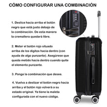 Cargar imagen en el visor de la galería, Maleta de Viaje Cabina, Mediana, Grande, rígida 100% de Polipropileno y ABS- Negro