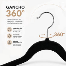 Cargar imagen en el visor de la galería, Perchas de Terciopelo Antideslizantes con Ranura- Negro