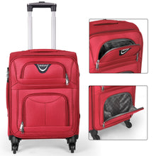 Cargar imagen en el visor de la galería, Juego de Maletas 3pcs Cabina, Mediana y Grande de Tela, Maleta Expandible- Rojo