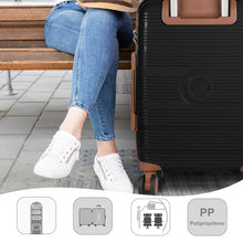 Cargar imagen en el visor de la galería, Maleta de Viaje de Cabina de Polipropileno, Ruedas Dobles 360º- Negro