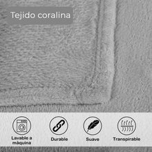 Cargar imagen en el visor de la galería, Manta Coral Suave 130x170cm Ligera, Cálida- Gris