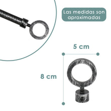 Cargar imagen en el visor de la galería, Barra De Cortinas Universal Extensible Metal Aro. Negro+Gris