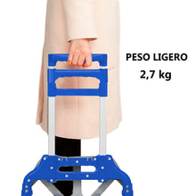 Cargar imagen en el visor de la galería, Carretilla Plegable de Aluminio+Cuerda, Soporta hasta 70KG- Azul