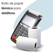 Cargar imagen en el visor de la galería, Rollos de Papel Térmico de 57x35x12mm sin Bisphenol-A para todos los TPV, Datafonos- 30 rollos