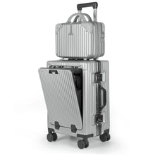 Cargar imagen en el visor de la galería, Maleta de Cabina con Neceser de Policarbonato y ABS con USB- Gris Claro