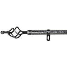 Cargar imagen en el visor de la galería, Barra De Cortinas Universal Extensible Metal Trenza. Negro+Gris