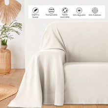 Cargar imagen en el visor de la galería, Colcha Plaid Multiusos, Jarapas para Sofá- Liso Hueso