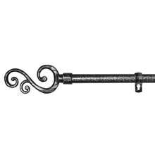 Cargar imagen en el visor de la galería, Barra De Cortinas Universal Extensible Metal Forma S- Negro+Gris