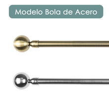 Cargar imagen en el visor de la galería, Barra De Cortinas Universal Extensible Acero Bola. Dorado
